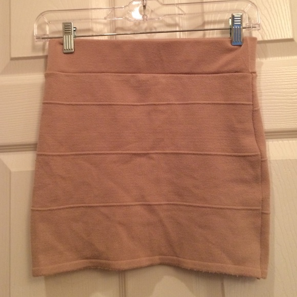 Blush pink mini pencil skirt