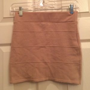 Blush pink mini pencil skirt