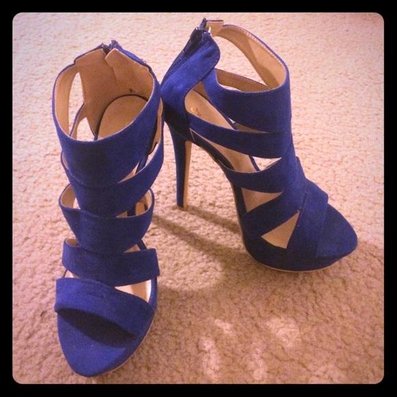 Charlotte Russe Shoes - Charlotte Russe Blue Caged Heels