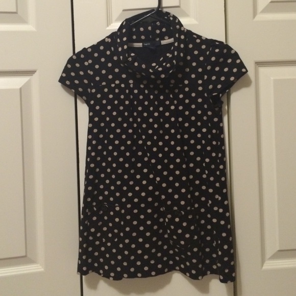 Polka Dot Neck Detail Tunic Top