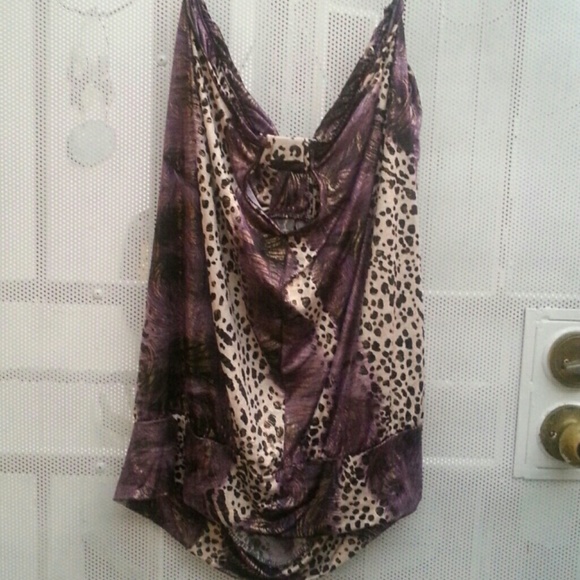 Strapless purple and leopard top - Picture 2 of 3