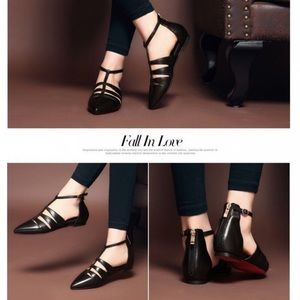 ❗️SALE❗️'PÁTRÁ' GLADIATOR LEATHER POINTED FLAT