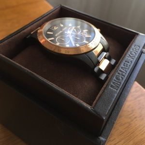 Michael Kors Black And Rose Gold Watch