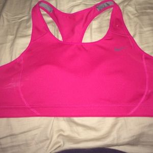 Pink nike sports bra