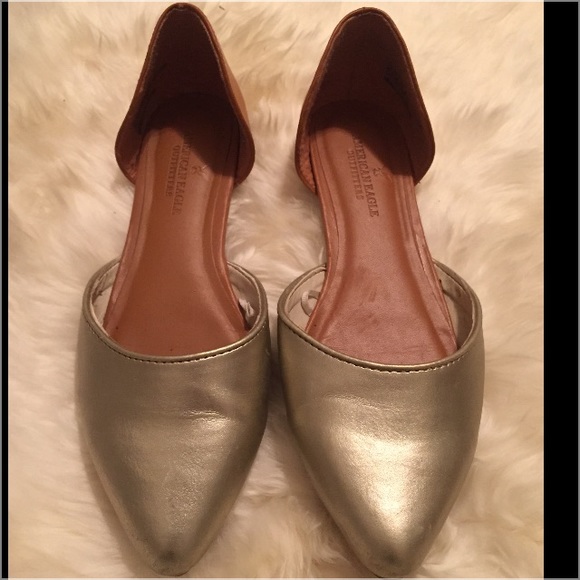 AEO Gold and Tan D'Orsay Flats