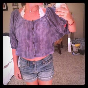 Blue tyedye crop top