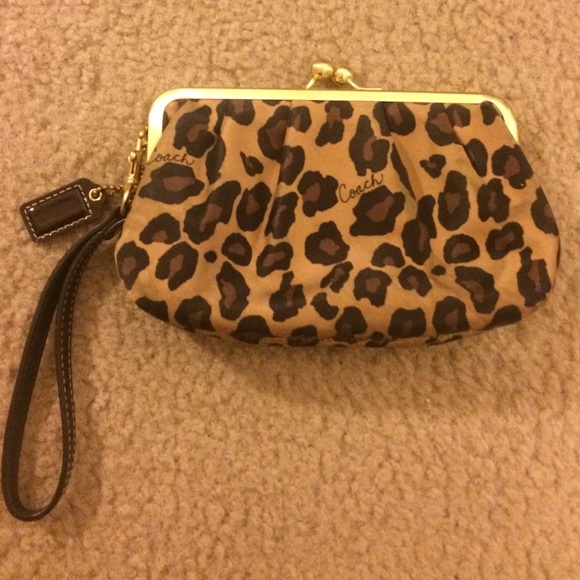Cheetah Print Coach Wristlet Clutch