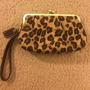Cheetah Print Coach Wristlet Clutch