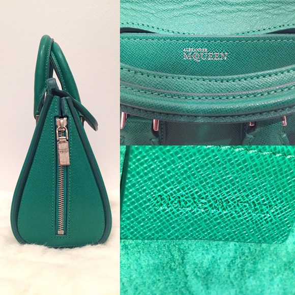 ALEXANDER MCQUEEN MINI HEROIN SATCHEL IN EMERALD! - Picture 2 of 4