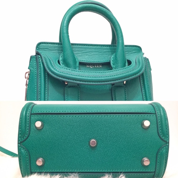 ALEXANDER MCQUEEN MINI HEROIN SATCHEL IN EMERALD! - Picture 3 of 4