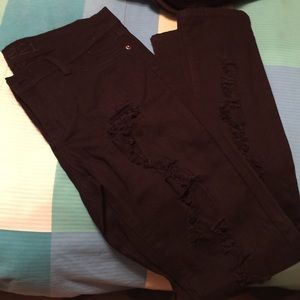 Black ripped jeans