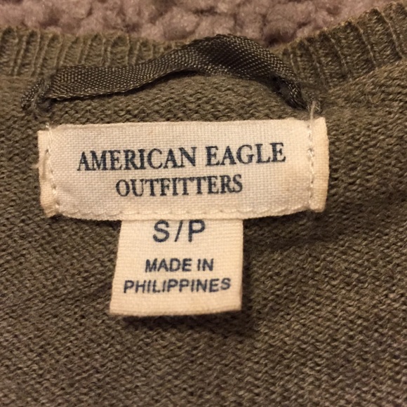 American Eagle Olive Beaded Sweater - Picture 3 of 3