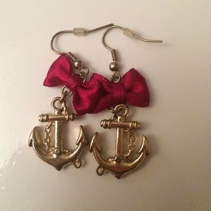 Gold Anchor Earrings