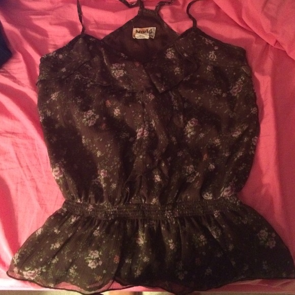 Brown chiffon tank