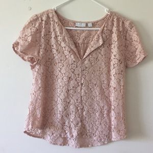 Pale pink lace top