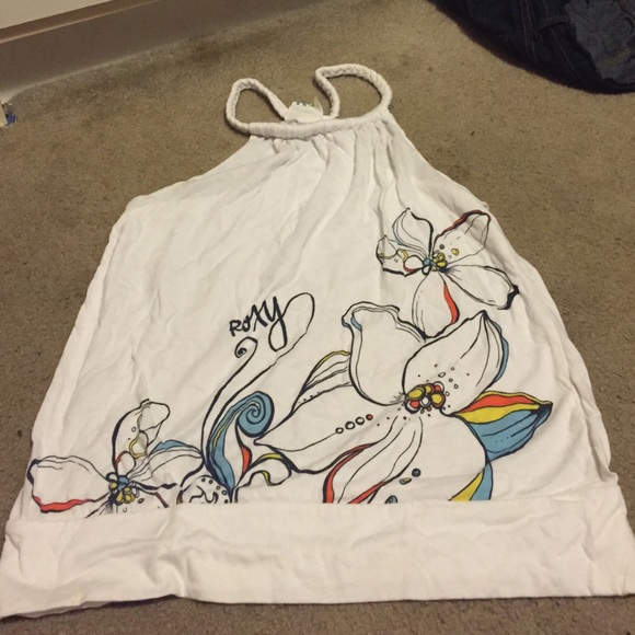 White roxy shirt with flowers