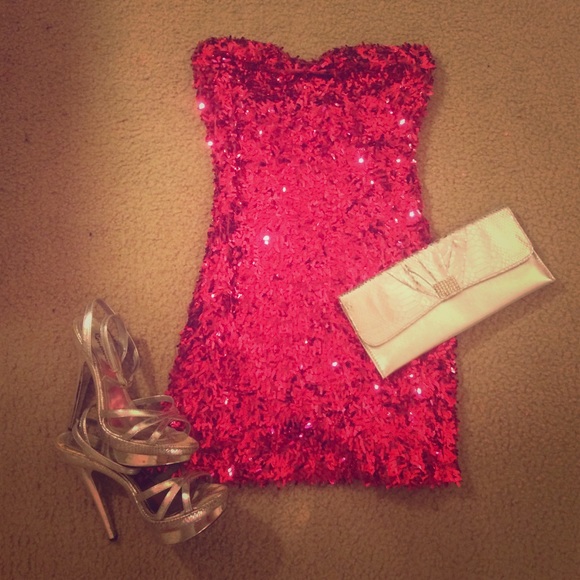 Pink sequin party dress