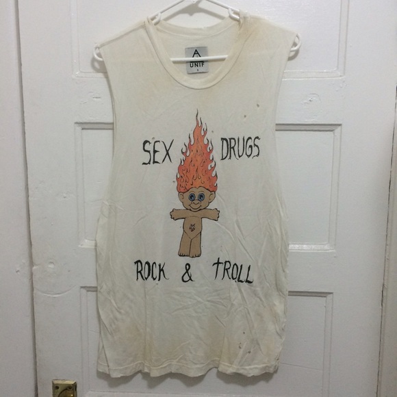 UNIF "sex, drugs, rock & troll" tank.