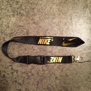 Nike Black and Gold Lanyard