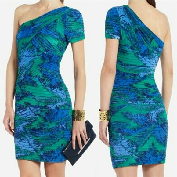 BCBGMAXAZRIA one shoulder bodycon dress