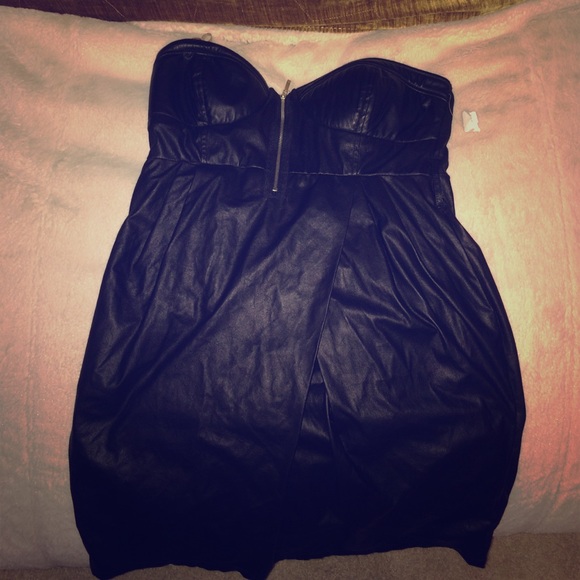 Leather busier tube dress
