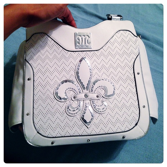 "Miss Me" Handbag- White & Silver