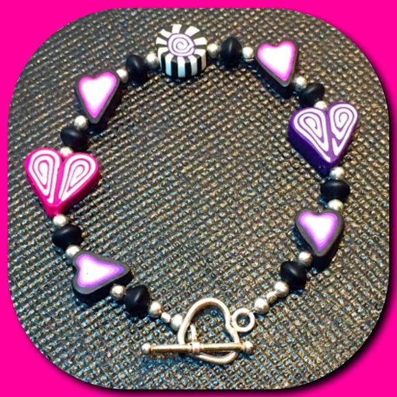 Unique Heart Bracelet Silver Plated Spacer Beads