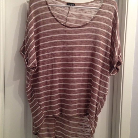Brown with cream stripes shirt