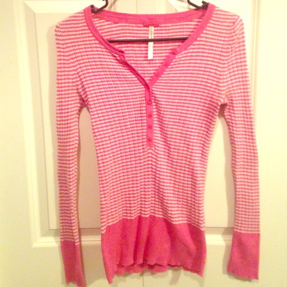 Cozy Pink Striped Sweater