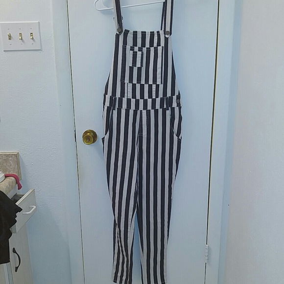 Striped overalls