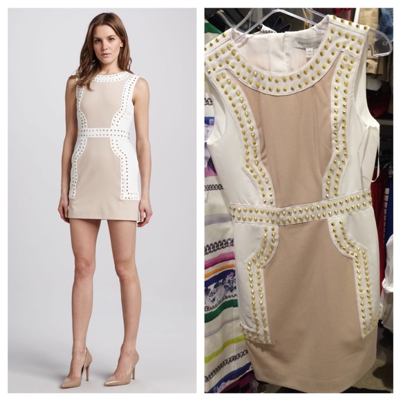 Finders Keepers Studded Ivory Cream Dress XS
