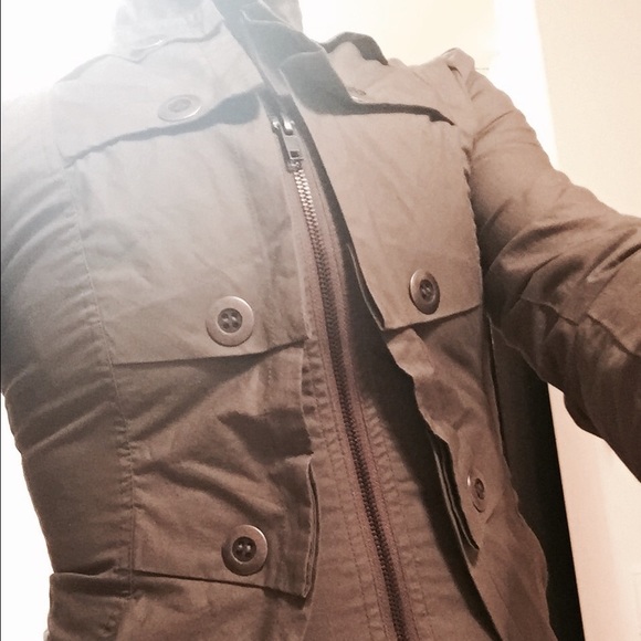 Military inspired high collar fitted jacket