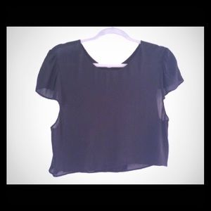 The Reformation black silk cane crop top