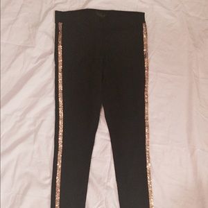 Black pant w/ gold sequin side detail