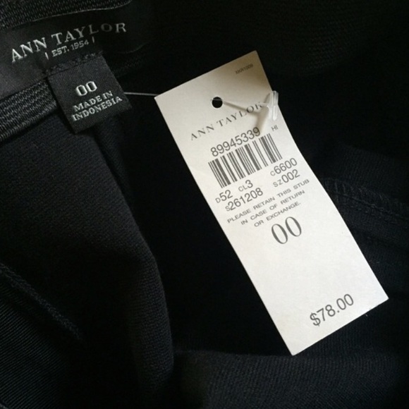 Ann Taylor Ponte Seamed Black Pencil Skirt - Picture 4 of 4