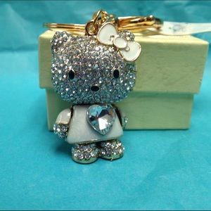 New crystal Kitty keychain or purse charm