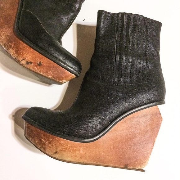 wooden platform boots