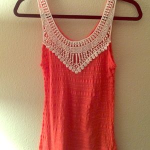 Orange crochet neckline