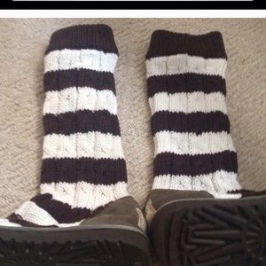 Brown and White striped UGGS