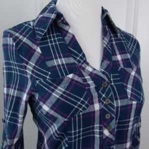 Like new Vanity Blue Plaid Top - SALE One DaY!