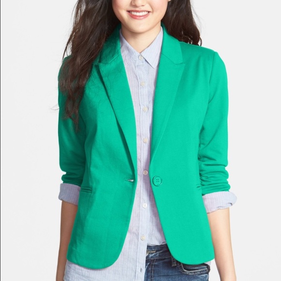 Blue linen blazer