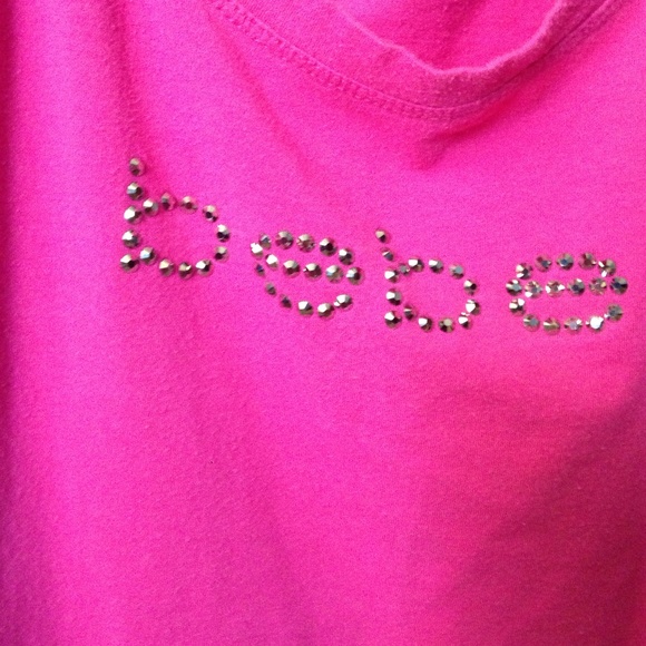Sz S pink BEBE jewled top - Picture 2 of 2
