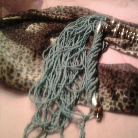 Blue seabeaded necklace&bracelet