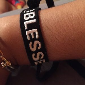 i Am Blessed Peace Love World suede wrap
