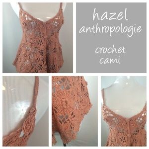 Hazel Anthropologie rust orange crochet cami