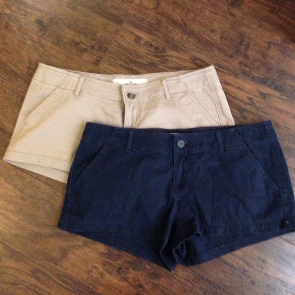Navy and khaki Hollister shorts