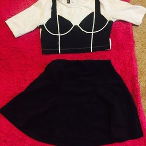 Crop top & a flared skirt