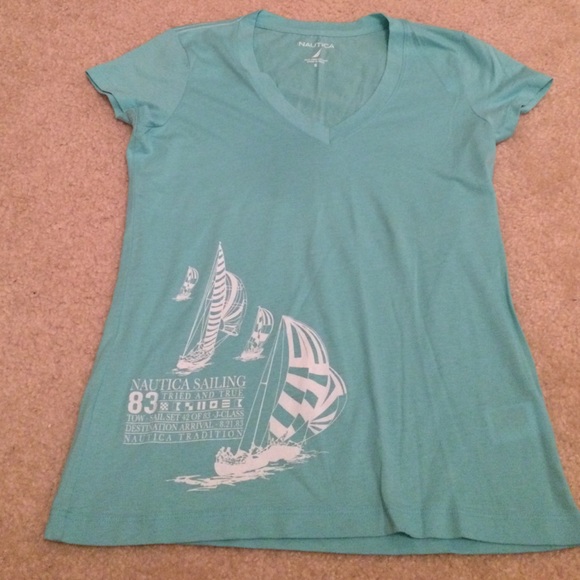 Nautica teal shirt
