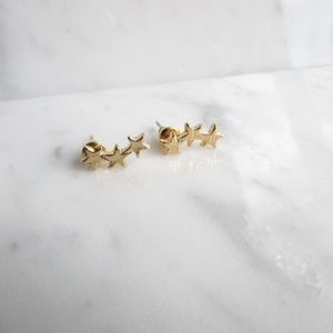 Triple star earring stud