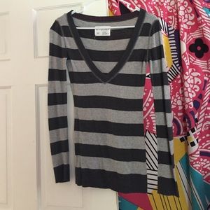 Grey Striped Sweater